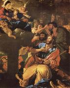 Nicolas Poussin The Virgin of the Pilar and its aparicion to San Diego of Large oil on canvas
